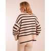 Wide Stripe Roll Neck Jumper