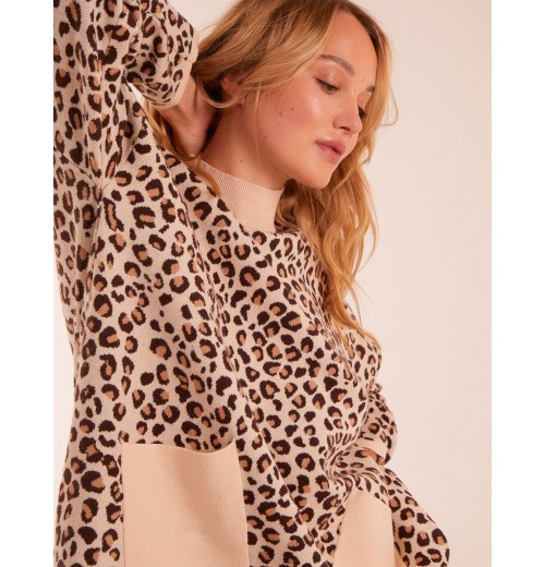 Animal Print Pocket Jumper