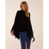 Tassel High Neck Poncho