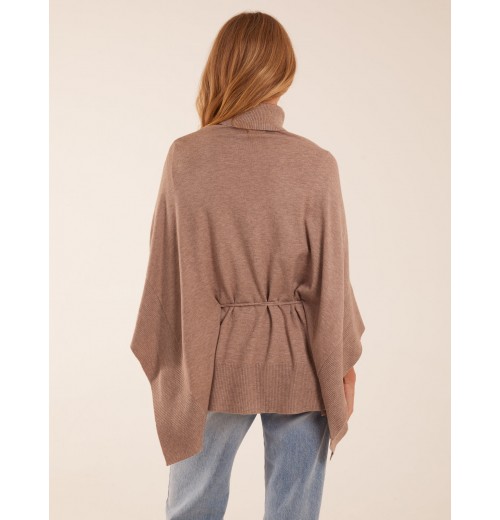 Roll Neck Drawstring Poncho