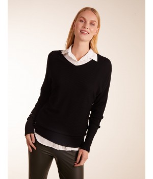 V Neck Ribbed Jumper