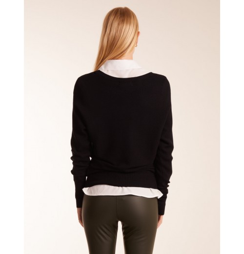 V Neck Ribbed Jumper